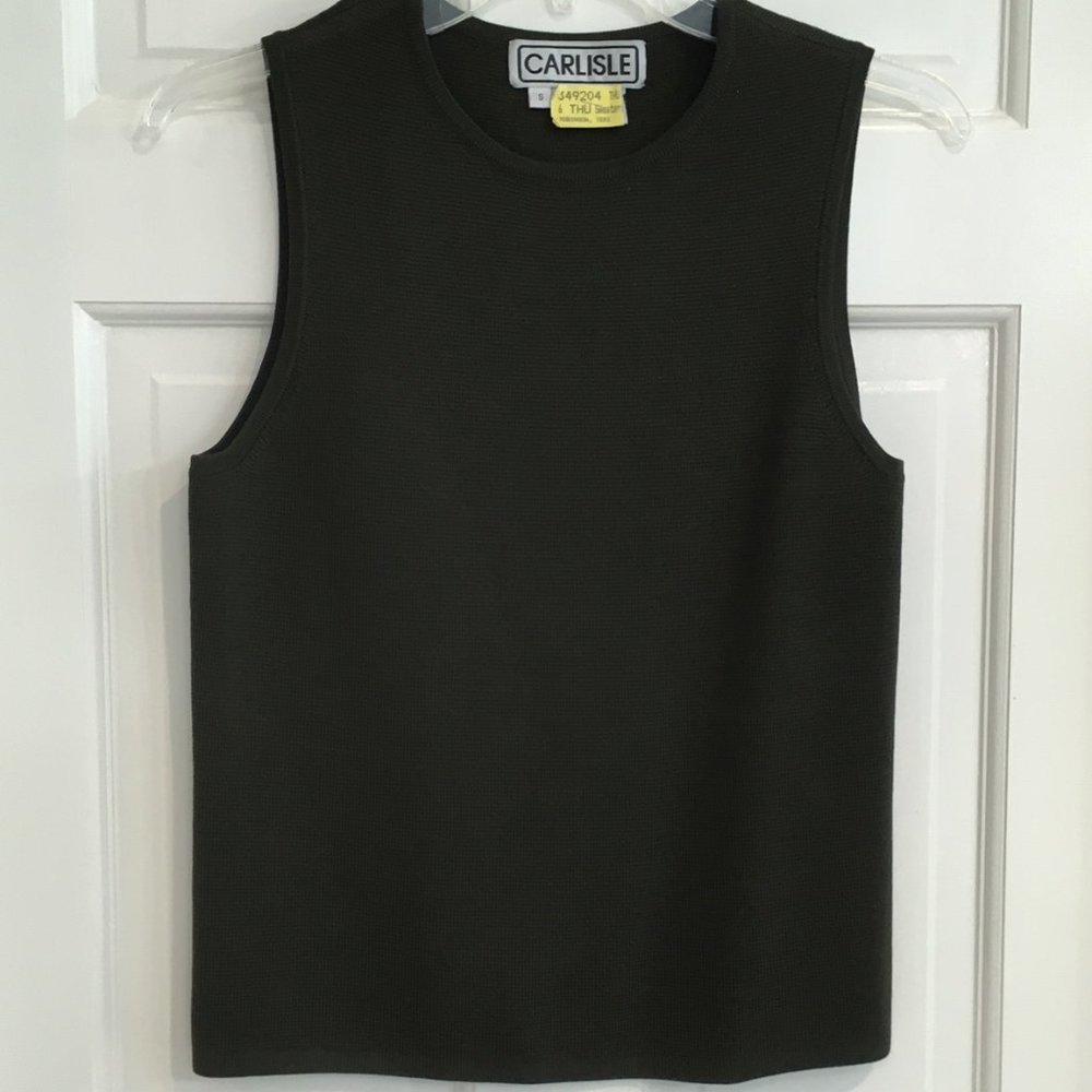 VTG Carlisle Olive Green Tank Top size S EUC